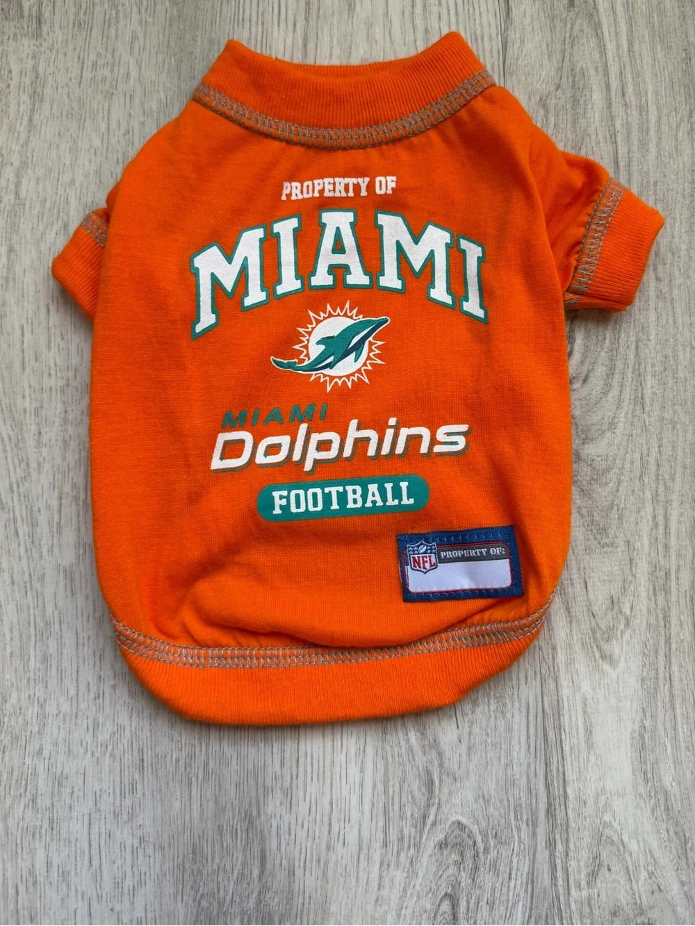 Miami Dolphins - NFL Orange Pet/Puppy Dog Shirt with Team Logo - size XS
